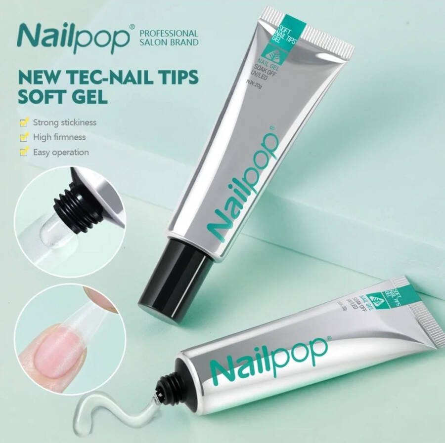 Soft gel UV Nagellijm voor Tips 20 ml Nail Glue Nagellijm UV gel Tip Lijm Nagels Nagel Lijm voor Tips Tip Lijm Tiplijm