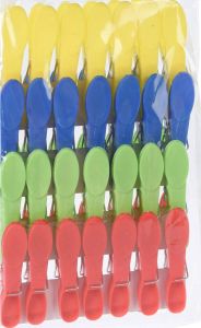 Merkloos Soft grip wasknijpers -28x kunststof 4 kleuren per set 8 cm Knijpers