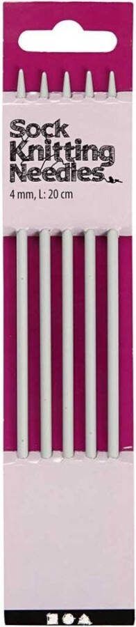 Sokken breinaalden afm 4 L: 20 cm 1 set