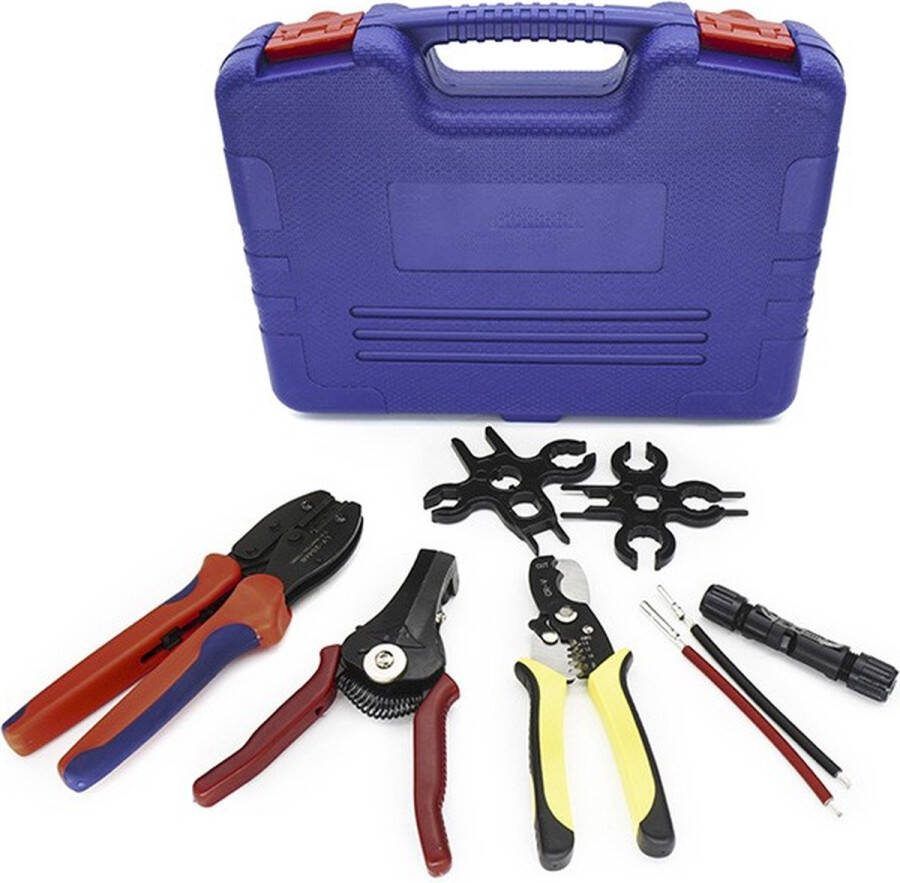 Solar Toolbox Gereedschapsset voor zonnepanelen Krimptang Striptang Kniptang Spanners MC4 Connectoren