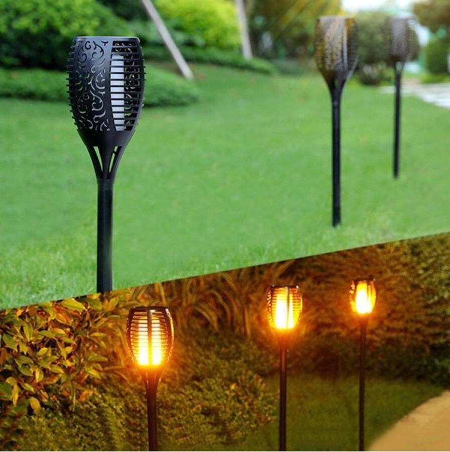 Merkloos Sans marque Solar Tuinfakkels 6 stuks 49 5cm Tuinverlichting op zonne-energie Lantaarn Padverlichting