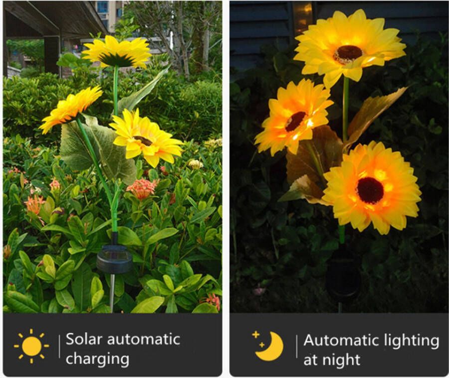 Solarlamp Zonnebloemen LED-verlichting Automatische dag en nacht sensor Duurzaam en weerbestendig