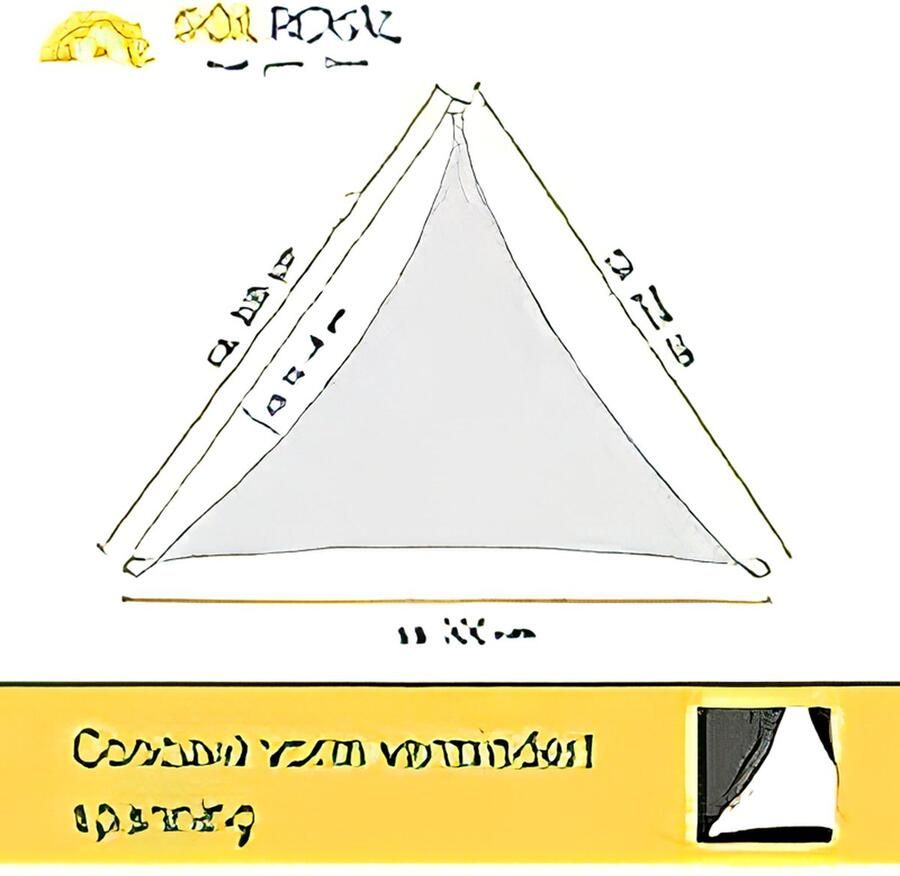 SolVision HS9 Schaduwzeil 3x3x3 m Wit driehoekig ademende luifel voor terras tuin strandhuis HDPE UV-bescherming zonwering 300x300x300 cm