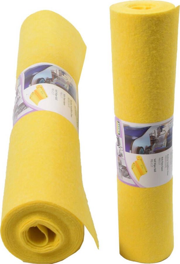 Merkloos Sopdoeken vaatdoekjes geel viscose vaatdoeken 2x 4 meter rol Poetsdoeken Geel reinigingsdoek Sopdoeken A kwaliteit