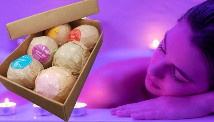 Sorprese Luxury box 6 stuks 60 gram bruisballen voor in bad relaxation bath bombs