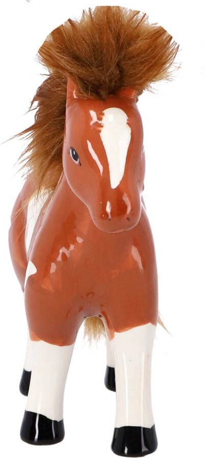 Spaarpot Horse bruin of zwart aardewerk 17 8x6 8x18 2cm