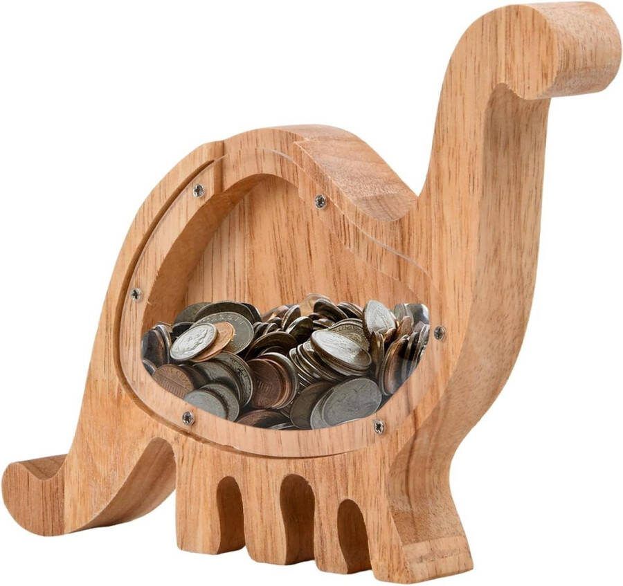 Spaarpot houten dinosaurusbank gepersonaliseerde muntbank voor jongens en meisjes kinderverjaardagscadeaus