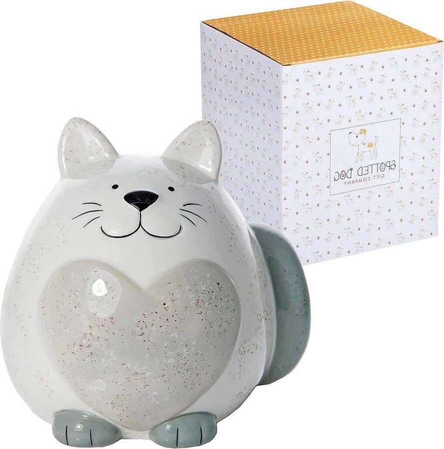 Spaarpot Keramiek Kat Schattige Spaarvarken voor Geld en Munten Kamer Woondecoratie Cadeaus Meisjes Kinderen Kattenliefhebbers Wit 13 x 122 x 116 cm