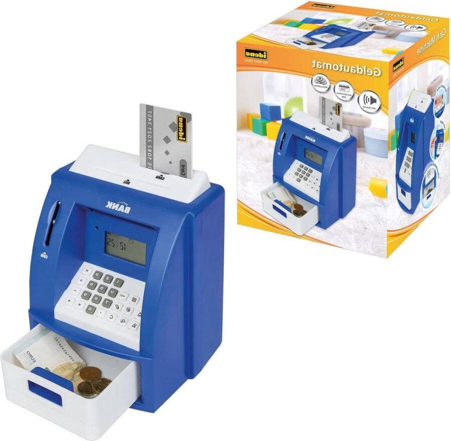 Spaarpot Kinderen Spaarpot Digitale spaarpot voor kinderen met geluid geldautomaat in blauw en wit