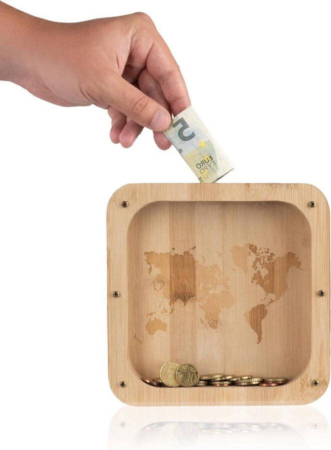 Spaarpot Kinderen Transparante Spaarpot van Hout Kind en Volwassenen