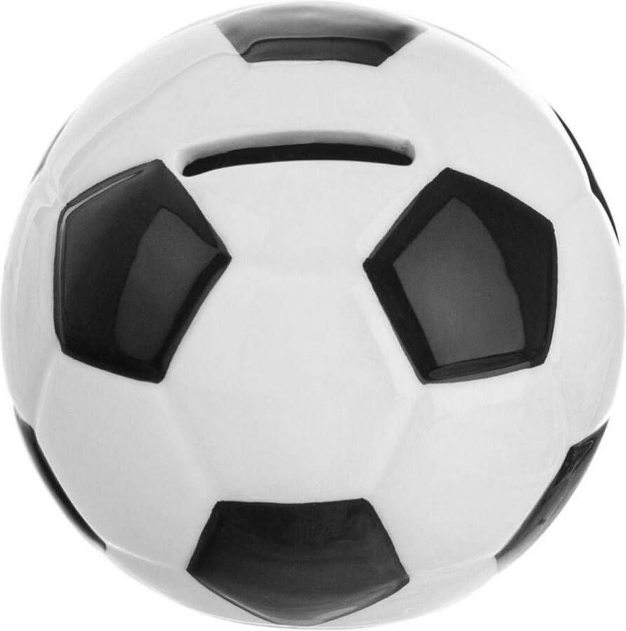 Spaarpot Kinderen Voetbal Keramische Zwarte Witte Spaarpot 10 cm
