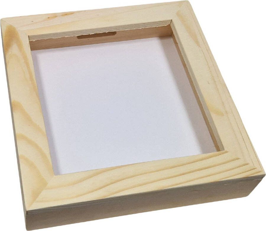 Spaarpot plexiglas met witte achterkant Middel