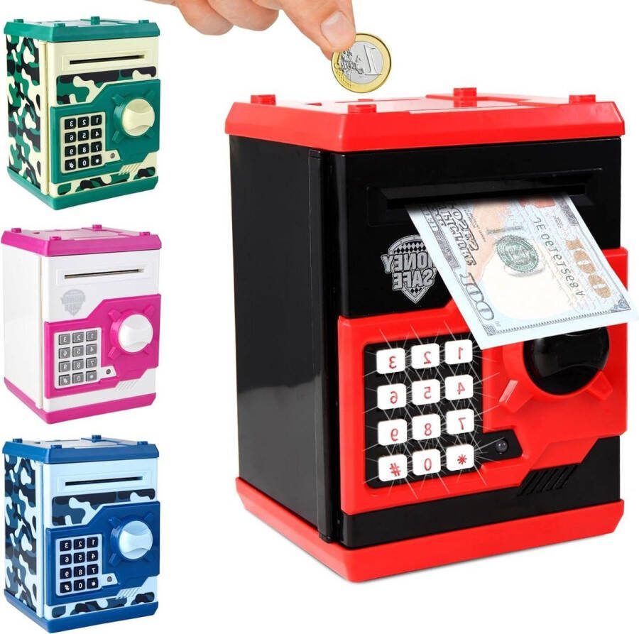 Spaarpot voor meisjes Geldautomaat met automatisch scrollpapier en codeslot Speelgoed verjaardagscadeaus voor kinderen van 3-8