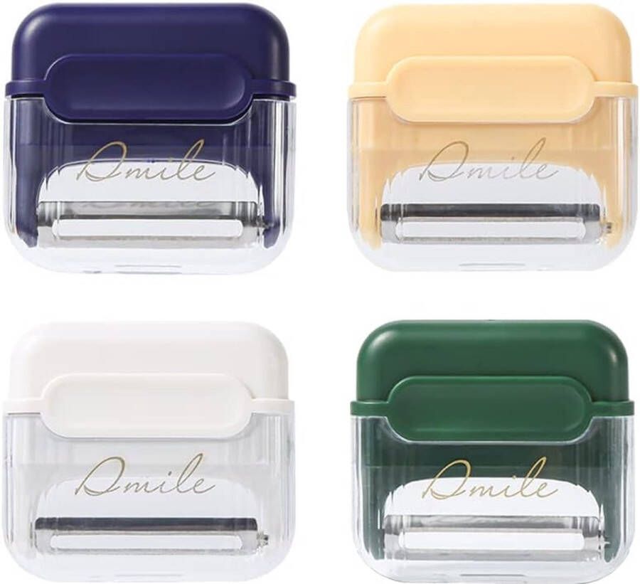 Youery Set of 4 Fruit and Vegetable Peelers in 4 Colour Combinations with Magnetic Peelers that can be sucked into the microwave in the fridge