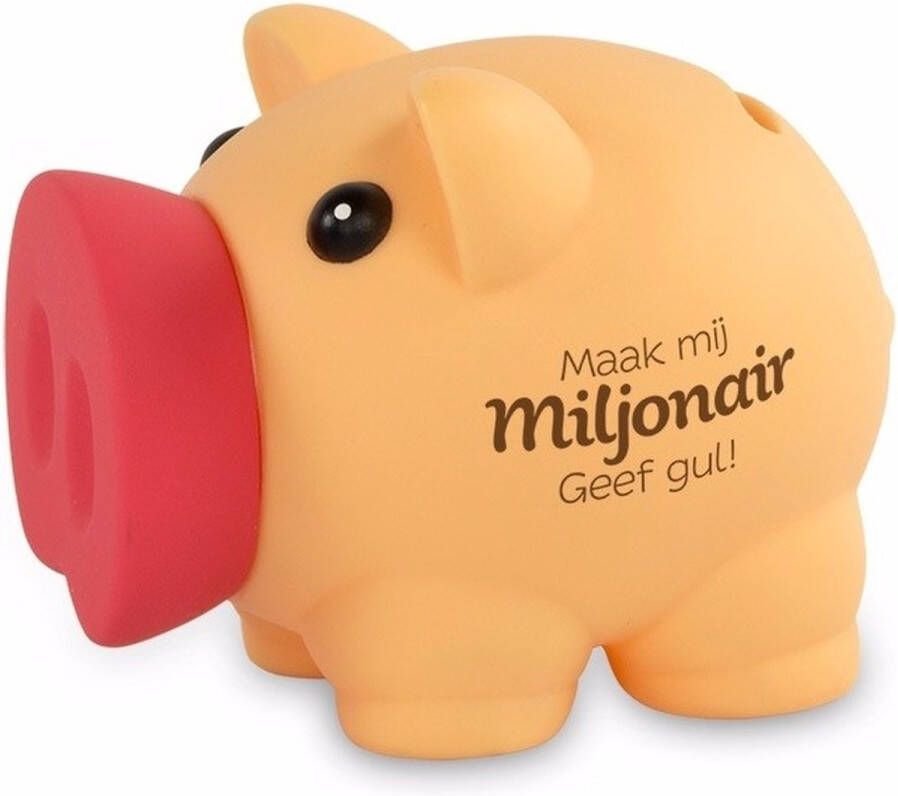 Merkloos Cadeau spaarpot Spaarvarken Maak mij miljonair 10 cm Kind Spaarpotten