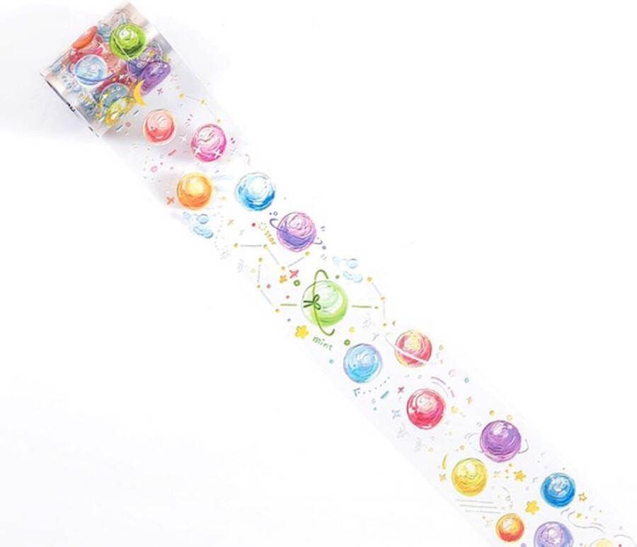 Merkloos Sans marque Space Ruimte Washi Tape Sticker Doorzichtig | Washi Sticker Tape | Galaxy | Ruimte | Space | Planets | Planeten | Planeet | Stars | Sterren | Ster | Maan | Moon