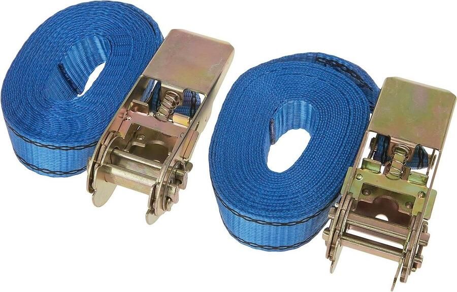 Spanbanden 800 kg 65 m ratel sjorbanden 25 mm zwart 800 daN 1t set van 2 stuks