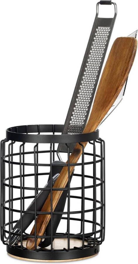 Spatula pot holder for the kitchen Wooden and metal spoon organizer Kitchen utensils storage Accessory holder spatelpot