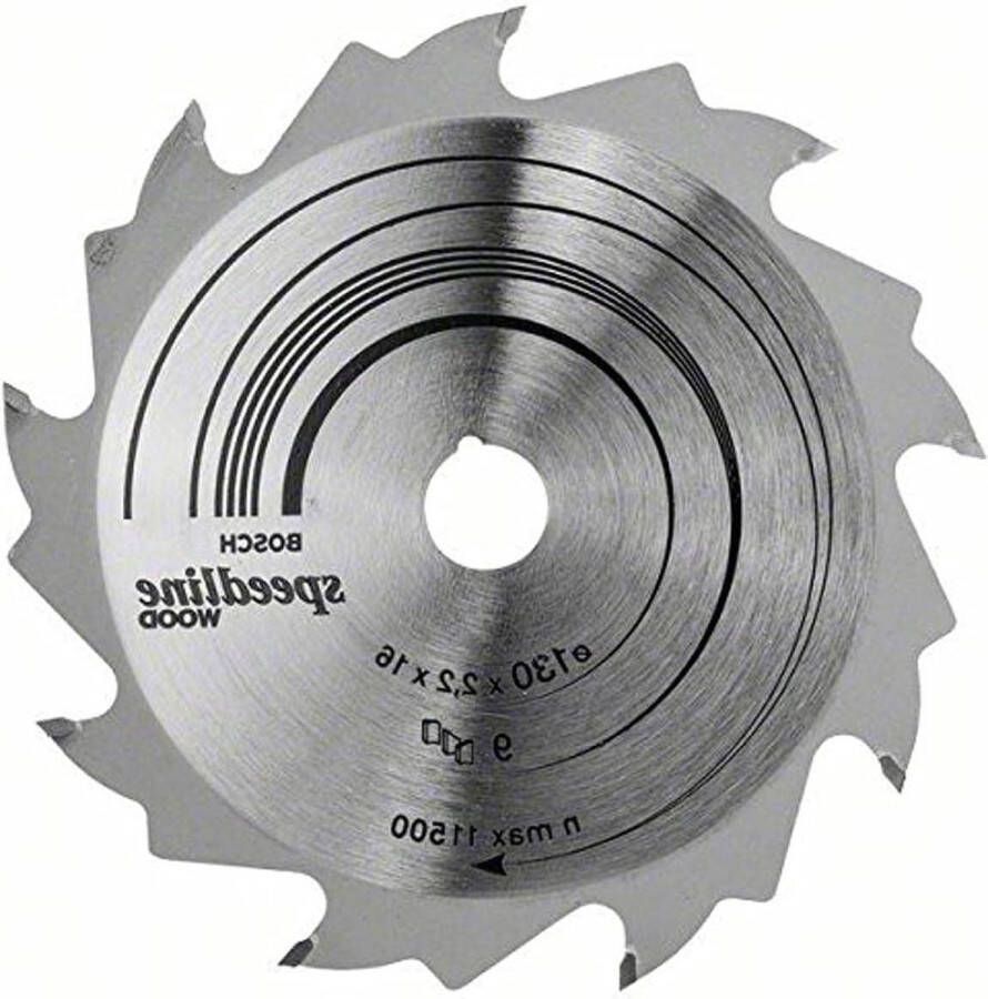 Speedline Hout Cirkelzaagblad 130mm 9 Tanden Accessoires Zaagblad Ø 130 x 16 x 22 mm