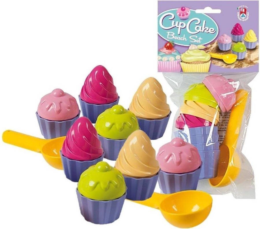 Speelgoed cupcake zandvormen 18 delig Zandbak en strand speelgoed zandspeelsets