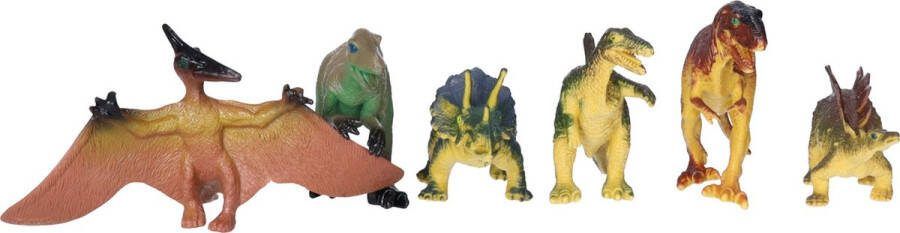 Speelgoed dino dieren speelfiguren set 6x stuks kunststof tussen 8-10 cm mix van dieren