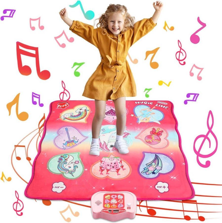 Speelgoed Eenhoorndansmat 3 Uitdagingsmodi Speelmat met Led-display Muzikale Dansmat Cadeaus voor Meisjes 3 4 5 6 7 8+ jaar Kinderen dansmat