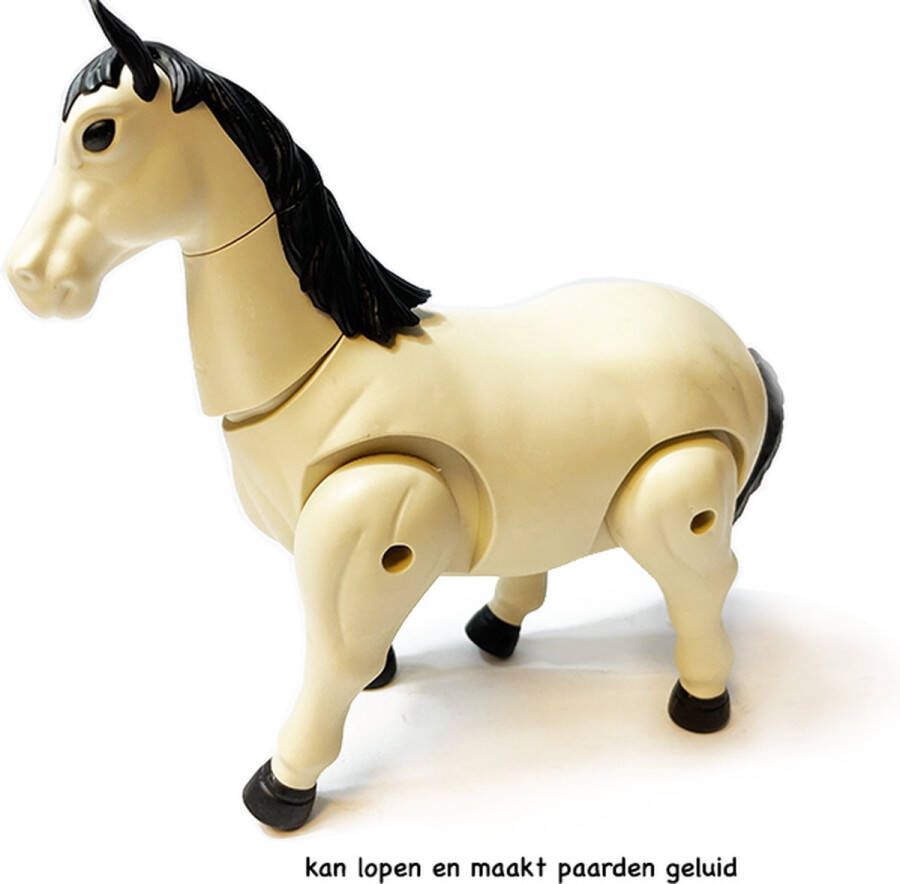 Merkloos Sans marque Speelgoed paard kan lopen en paarden geluiden maken interactieve met kwispelende staart Runing Horse 22CM (incl. batterijen)