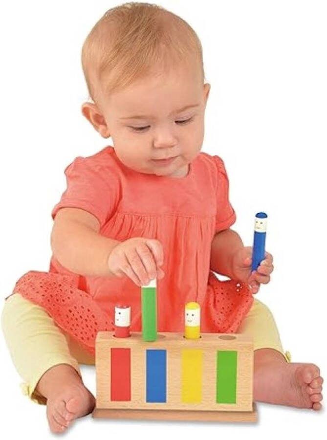 Speelgoed Pop-Up Houten Speelgoed voor Baby's Kleurrijk en Educatief Oog-hand coördinatie