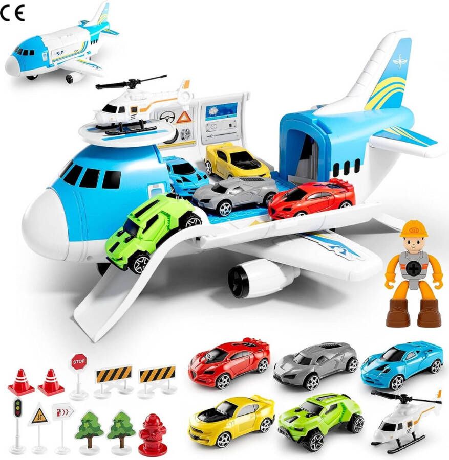 Speelgoed vanaf 3 jaar jongen-speelset -9 in 1 transportvliegtuig -auto vliegtuigmodel speelgoed kinderen Mini Voertuigen Set educatief speelgoed voor jongens meisjes