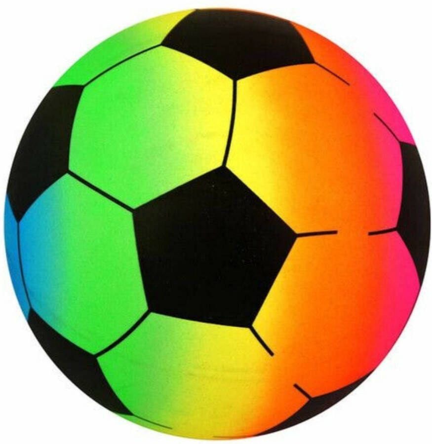 Speelgoed voetbal pvc regenboog kleuren D20 cm