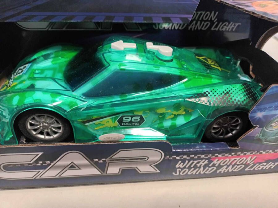Speelgoedauto car race wagen Auto met beweging geluid en licht groen