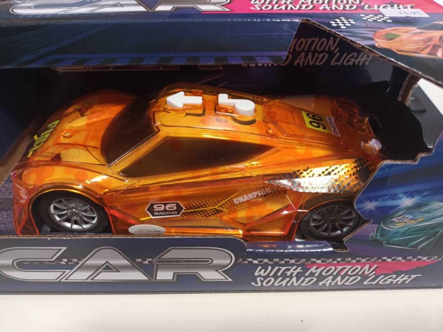 Speelgoedauto car race wagen Auto met beweging geluid en licht Oranje