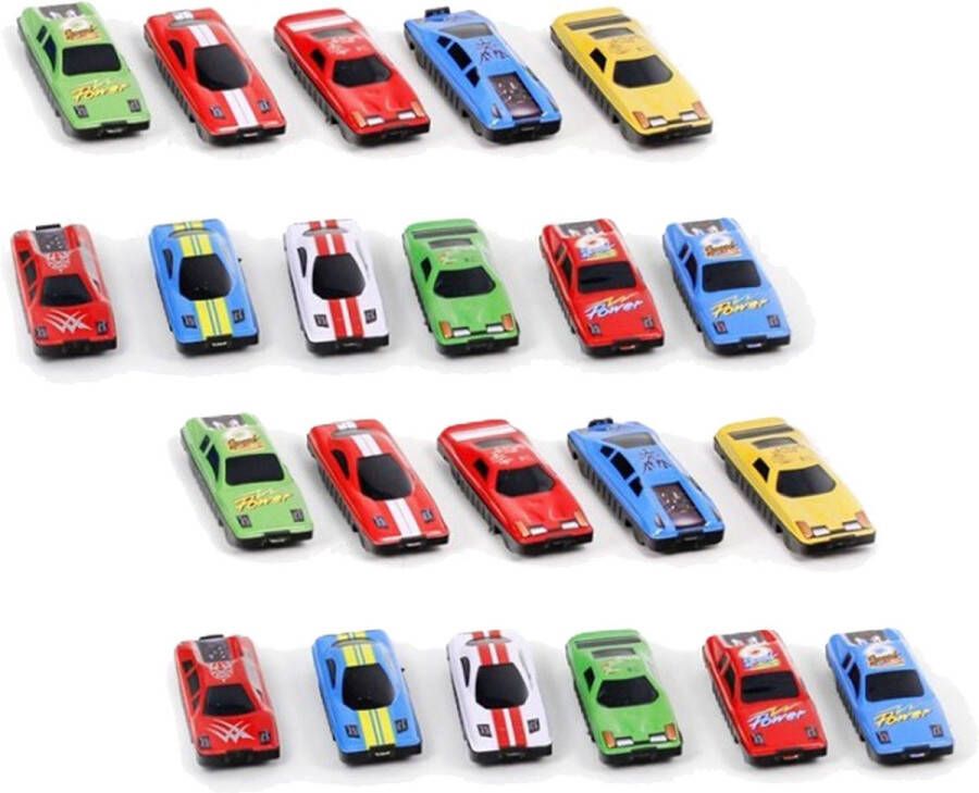 Merkloos Speelgoedautos racewagens speelgoed set 16x stuks metaal diverse kleuren en modellen mix Speelgoed auto&apos;s