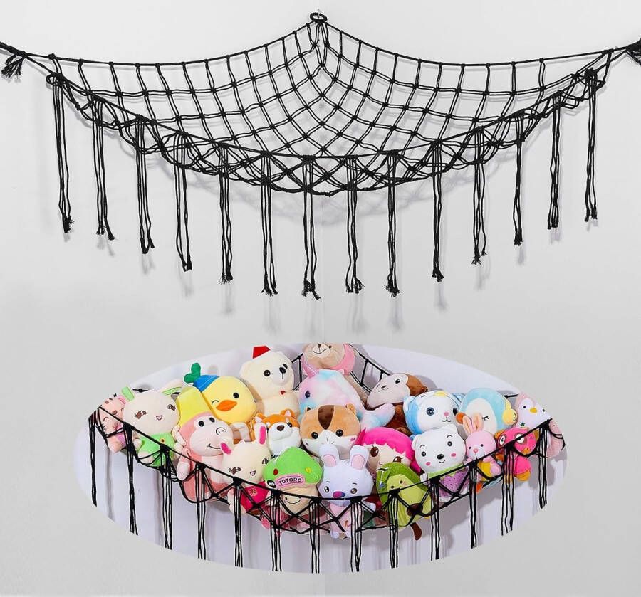 Speelgoedopslag Knuffeldieropslag Net Hangmat Knuffeldierenorganizer Muurdecoratie voor de kinderkamer