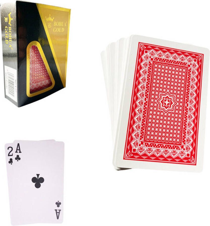 Speelkaart plastic waterdicht BOHUA GOLD Rood kaartspel pokerkaarten playcards