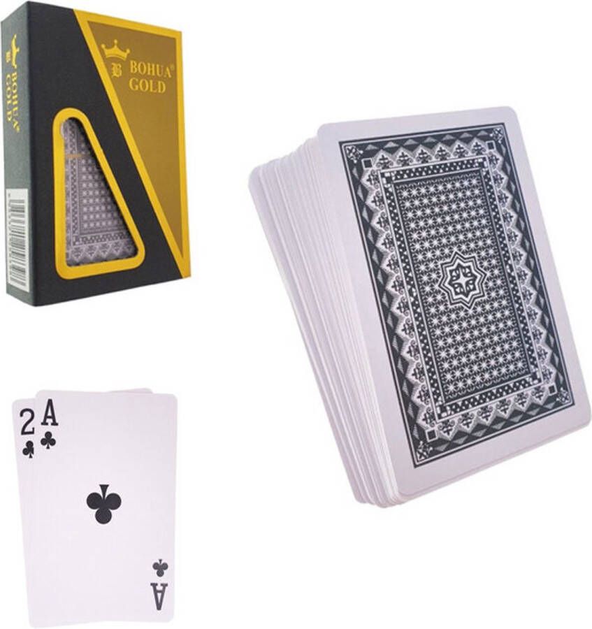 Speelkaart plastic waterdicht BOHUA GOLD zwart pokerkaarten playcards