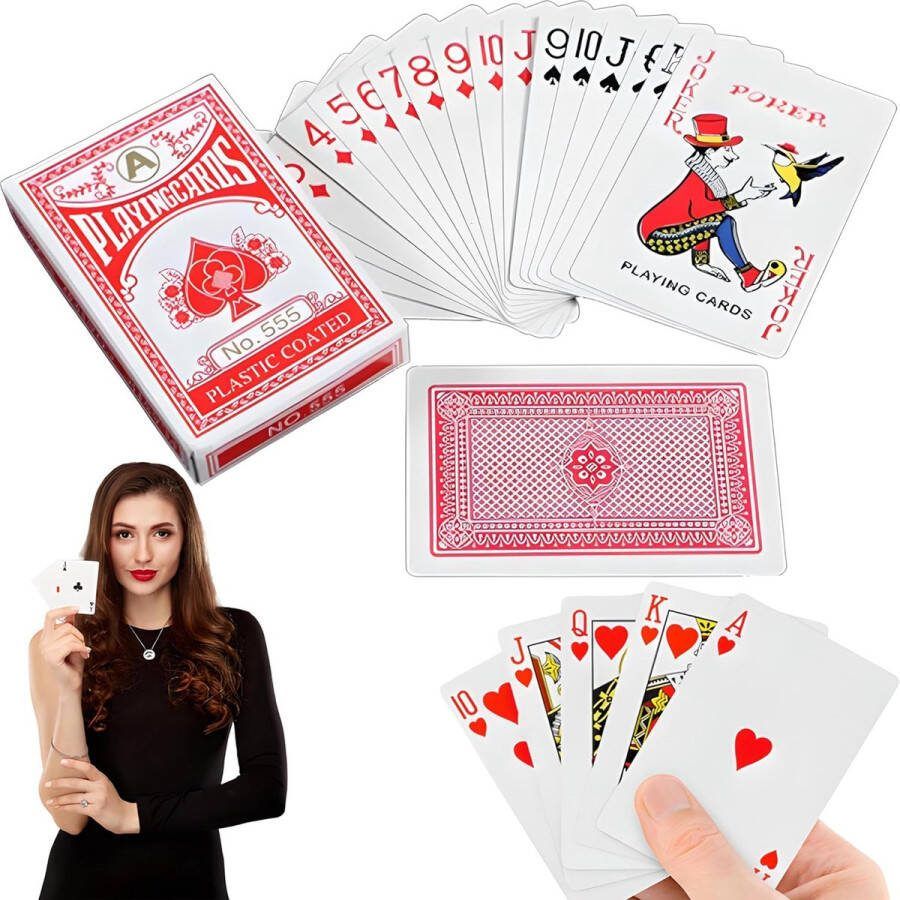 Speelkaarten Blauw standaard kaartdek 54 vellen pokerkaarten speelkaarten voor Texas Holdem Poker Blackjack hoogwaardig kaartspel kunststof speelkaarten professionele pokerset waterdicht