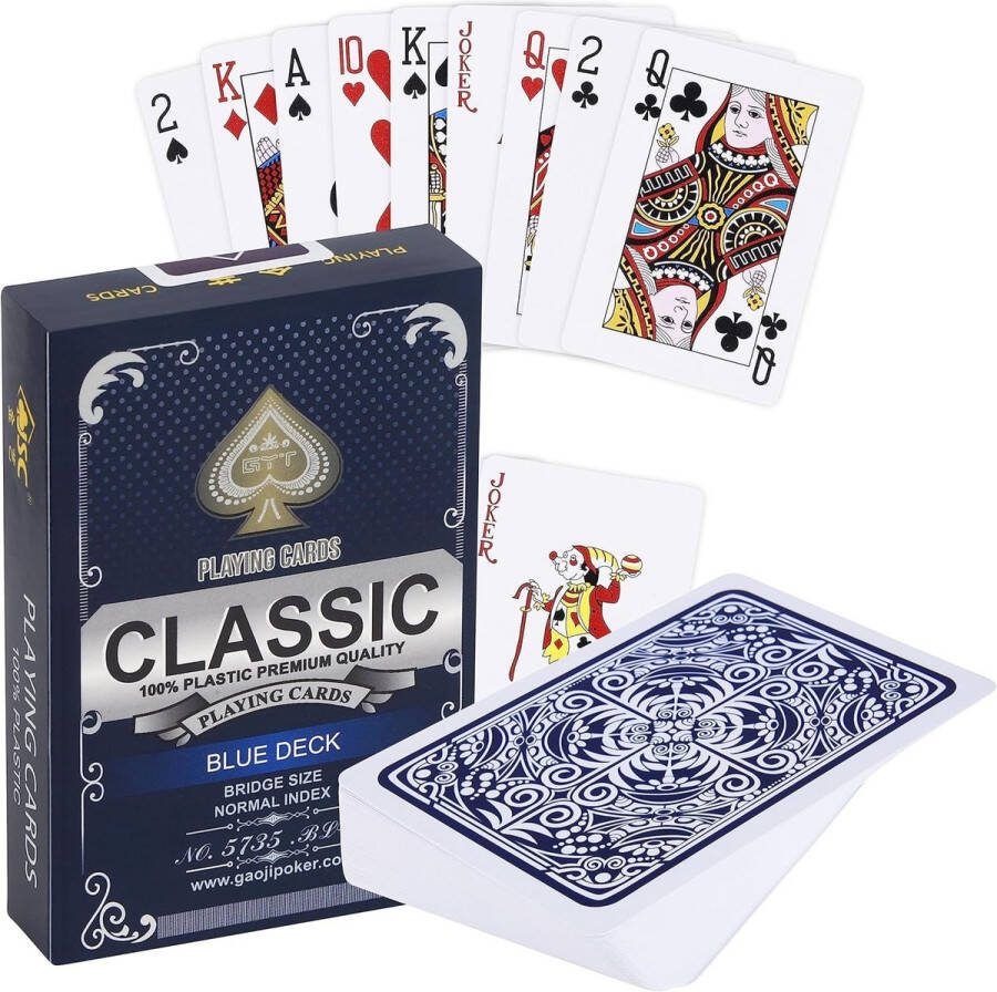 Speelkaarten Plastic Speelkaarten Waterdicht 100% Waterbestendig PVC Plastic Luxe Design Met Klassieke Kaart Bridge & Poker Blauw…