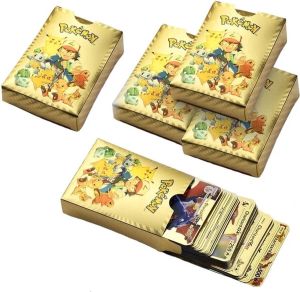 Speelkaarten Premium Cadeau 55 stuks Uniek Kaarten Goud Pokemon Kaarten Verjaardag Jongen Meisje Battle Verzamel