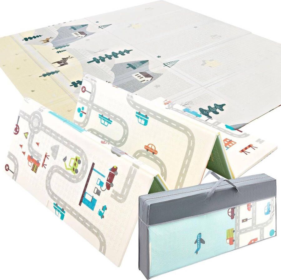 Speelkleed 200 X 180 X 10 Cm Opvouwbaar Schuimmat Kruipmat Waterdicht Draagbaar Geschikt Voor Kinderen Niet Giftig Vloermat Verdikt Vergroot
