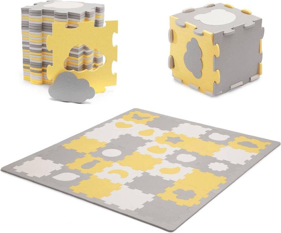 Speelkleed puzzelmat educatief zachte vloertegels opvouwbaar zwart