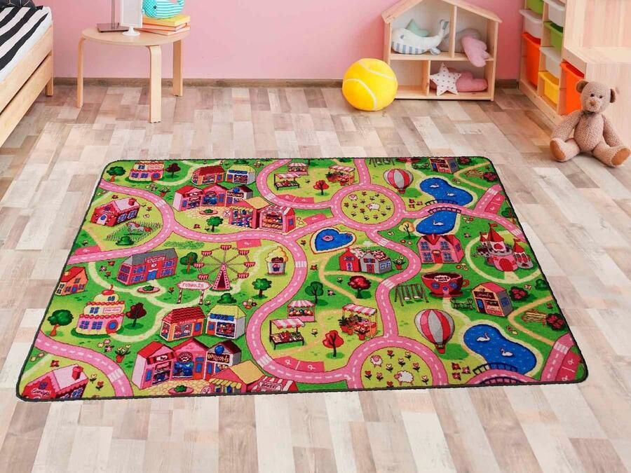 Speelkleed sweet town speeltapijt sweettown wasbaar 140x200 cm antislip