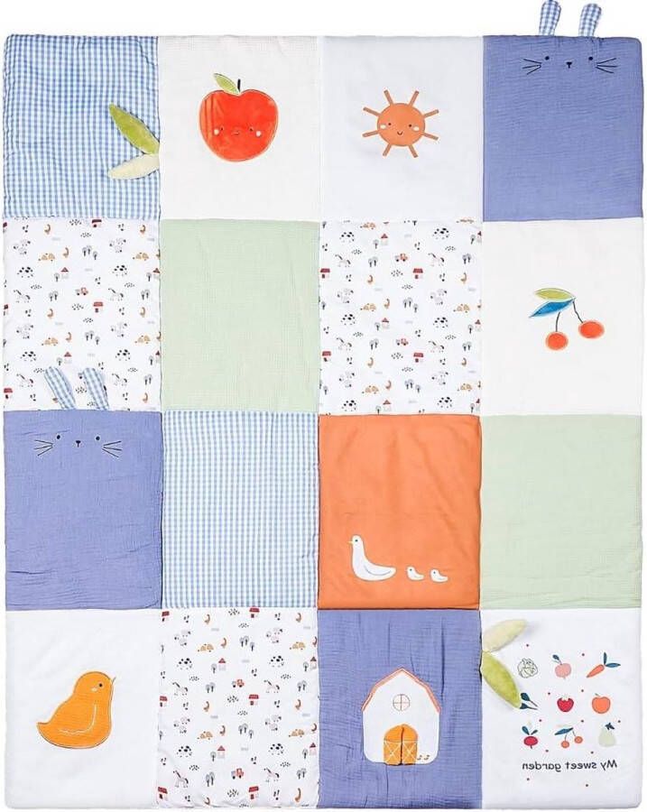 Speelmat 130x100 cm Krabbeldecke Anti-Rutsch Weich Waschbar & Faltbar Tummy Time & Baby Gym 3D Sensory Play Montessori Spielzeug