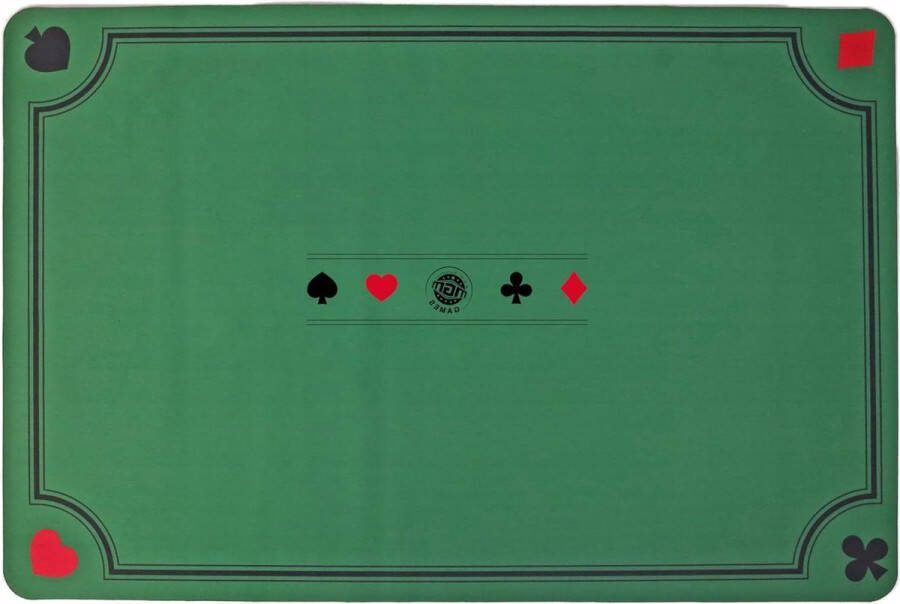Speelmat Groen Antislip 140352 Bordspellen Comfortabel 2-6 spelers Kaartspel Poker Tarot Contrée Belote 60-cm-x-40-cm