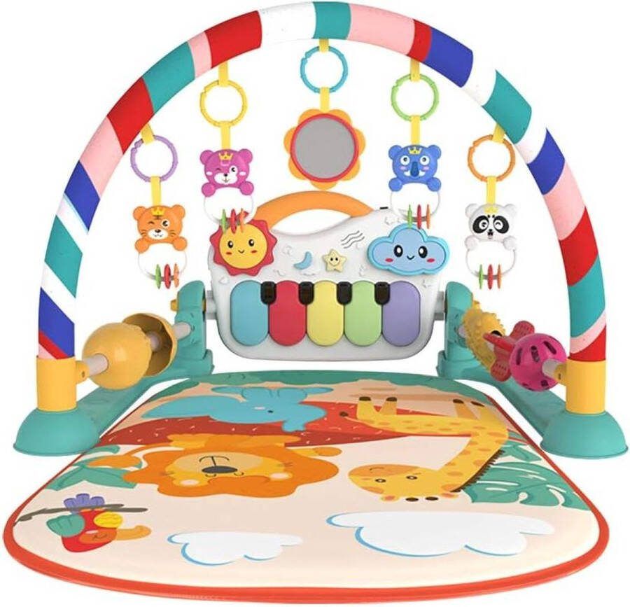 Speelmat Muzikaal Activiteitencentrum Baby Gym Mat Buiktijd Gewatteerde Mat voor Pasgeboren Peuter Baby's-Groen