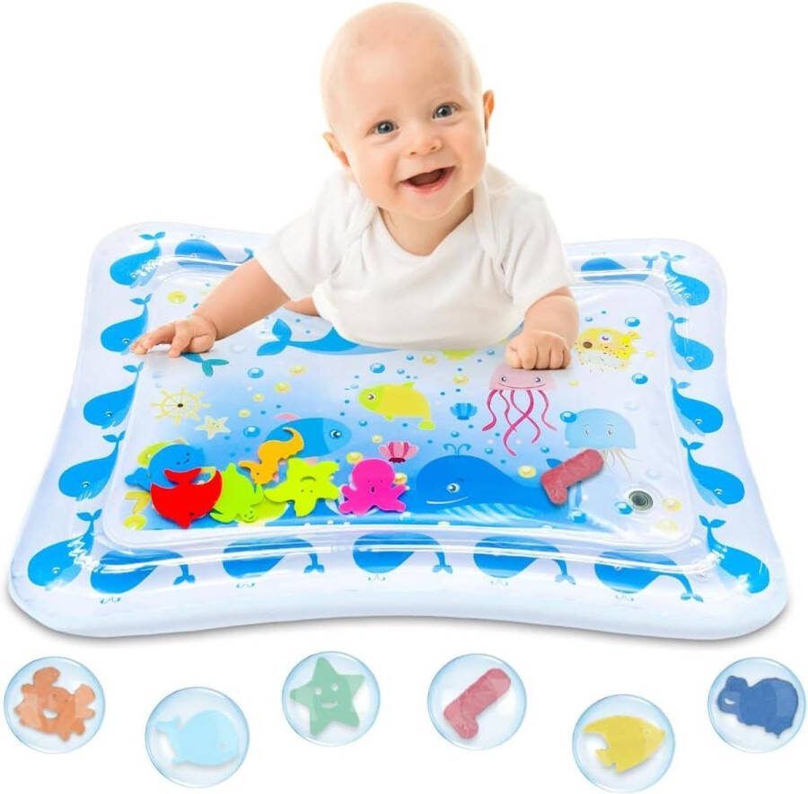 Speelmat Opblaasbare Watermat voor Baby's Buiktijd Mat Zintuiglijke Speelmat voor Baby's Peuters Pasgeboren Jongens Meisjes Cadeaus voor 3-6-9 Maanden