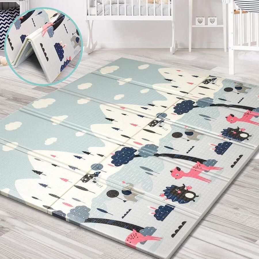 Speelmat Opvouwbare 200 x 180 cm extra groot dubbelzijdig XPE waterdicht kruipmat voor baby's kruipdeken babyspeelmat of puzzelmat