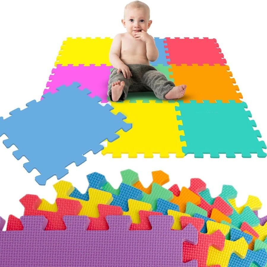 Speelmat Puzzelmat voor Baby's en Kinderen 9 delig 30x30 Kruipmat EVA Schuim Mat