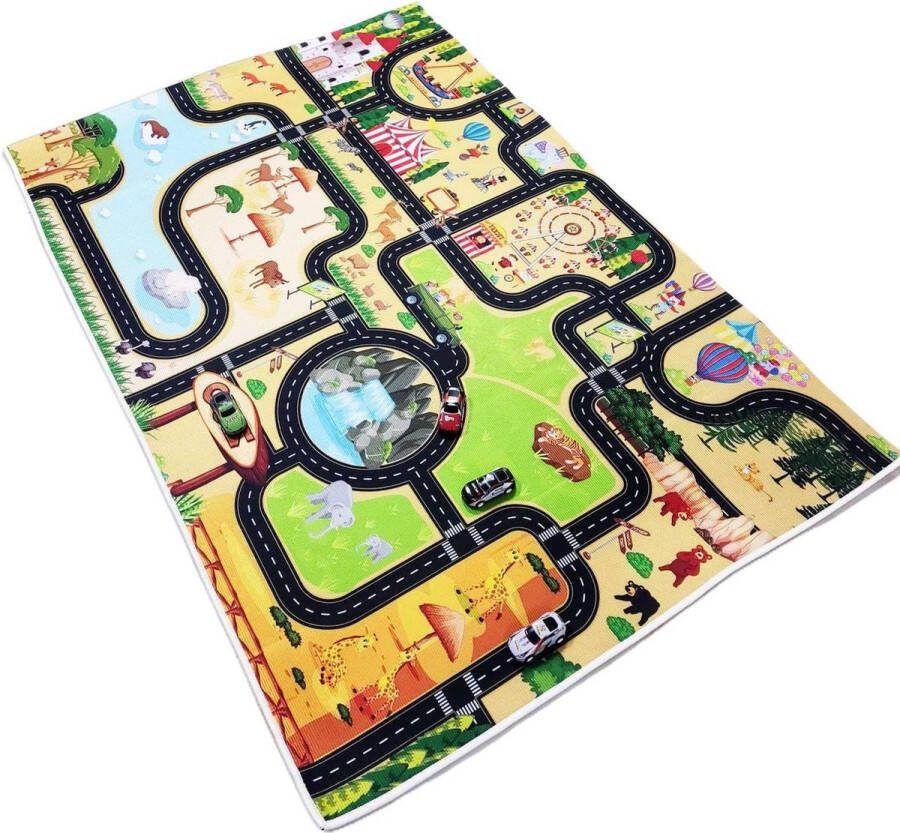 Speelmat voor kinderen 475 x 315 inch 120 x 80 cm dierentuin en autobaan speelmat voor rugby klein