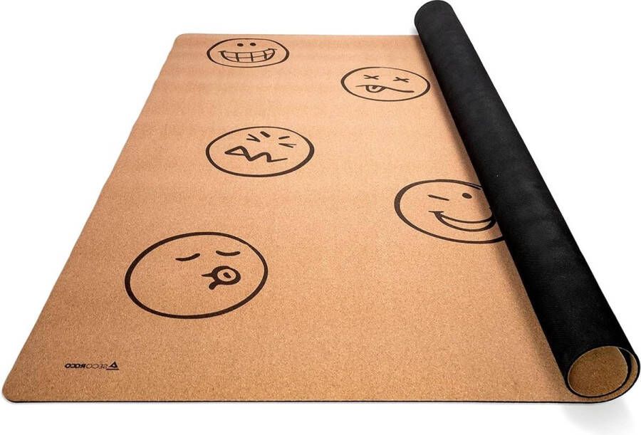 Speelmat Vrij van schadelijke stoffen Kurk Kruipmat voor Baby's en Kinderen Smileys Patroon 140x110 cm